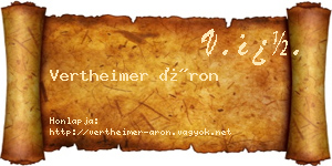 Vertheimer Áron névjegykártya